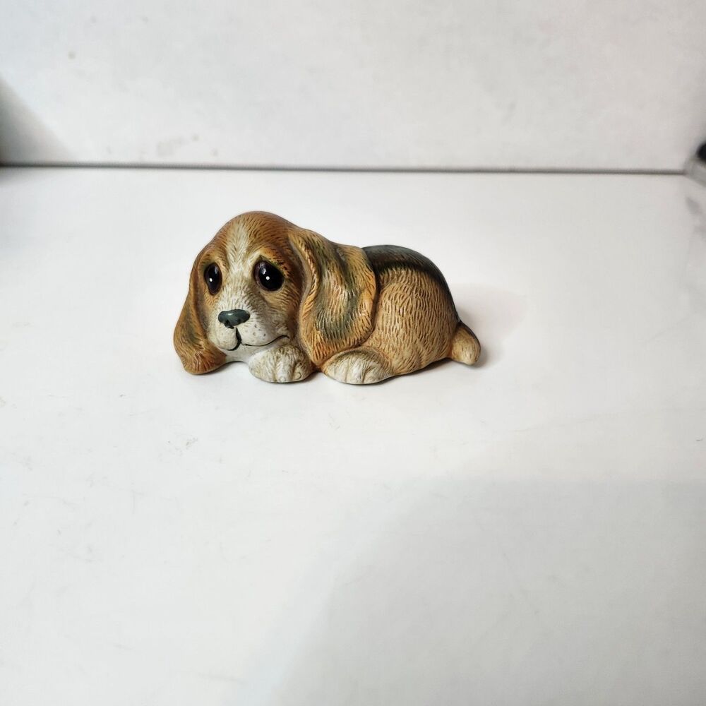 Vintage Homco Basset Hound Puppy  #1407 Sad Eyes Floppy Ears